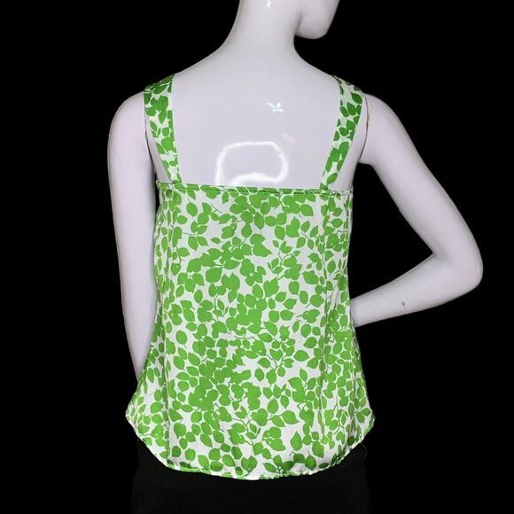 George By Mark Eisen Leaf Print Sleeveless To Green and White Size M Sid… - Picture 9 of 13
